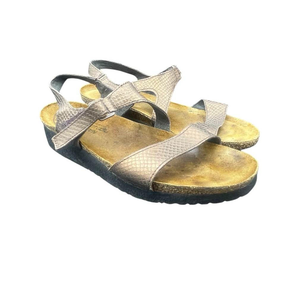 Naot Textured Metallic Pamela Leather Sandals EU 40 US 9.5 Coastal Grandma